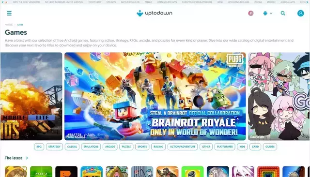 en.uptodown.com homepage screenshot