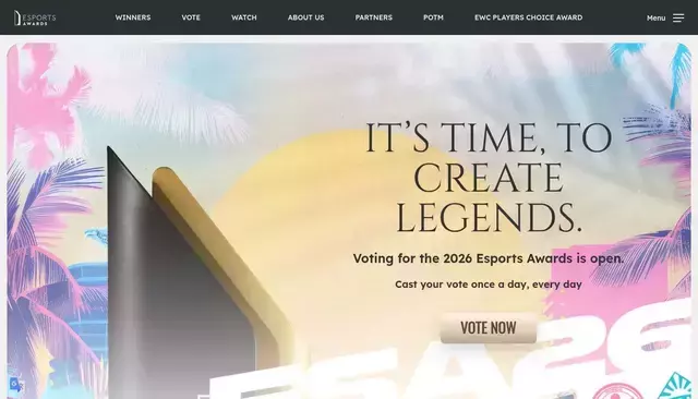 esportsawards.com homepage screenshot
