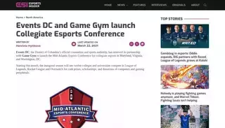 E Sports Insider Events DC and Game Gym launch Collegiate Esports Conference
