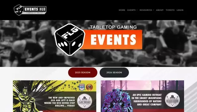 events.frontlinegaming.org homepage screenshot