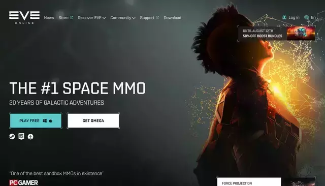 eveonline.com homepage screenshot