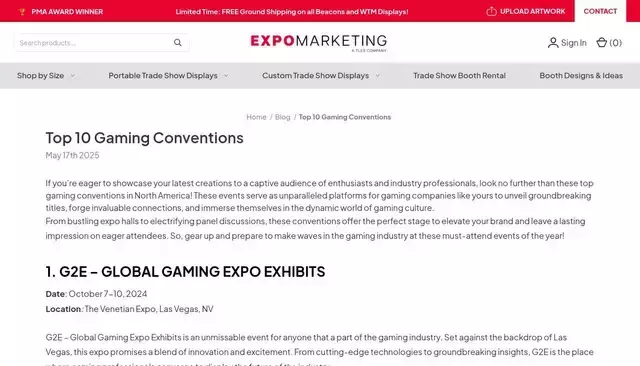 expomarketing.com homepage screenshot
