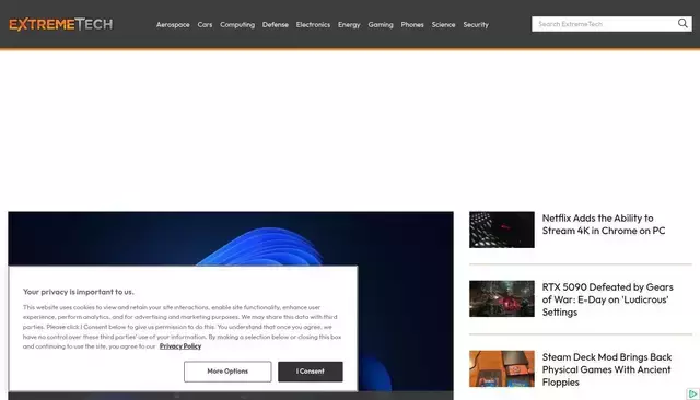 extremetech.com homepage screenshot