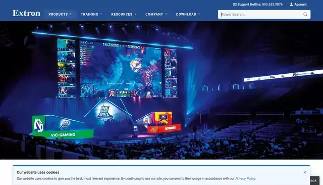 extron.com homepage screenshot