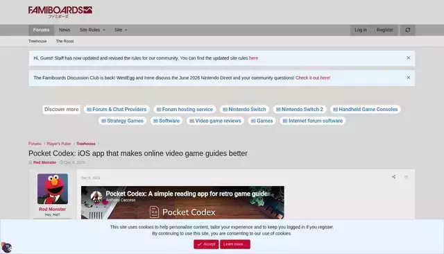 famiboards.com homepage screenshot