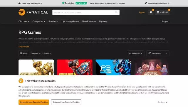 fanatical.com homepage screenshot