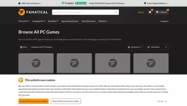 fanatical.com homepage screenshot