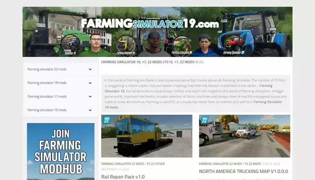 farmingsimulator19.com homepage screenshot