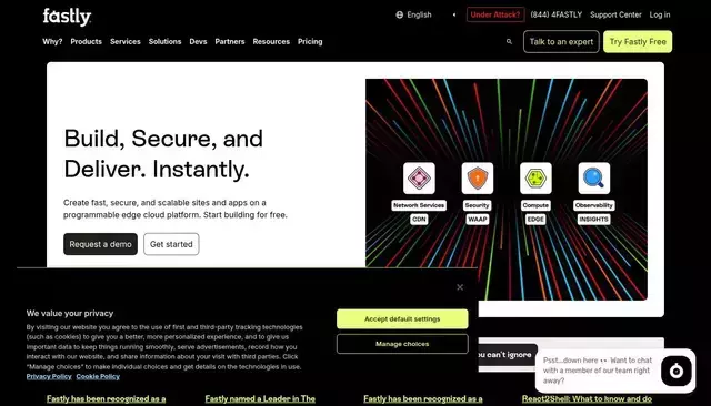 fastly.com homepage screenshot