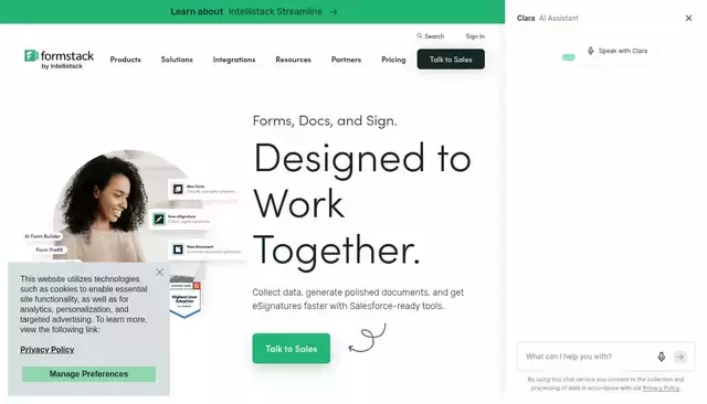 formstack.com homepage screenshot