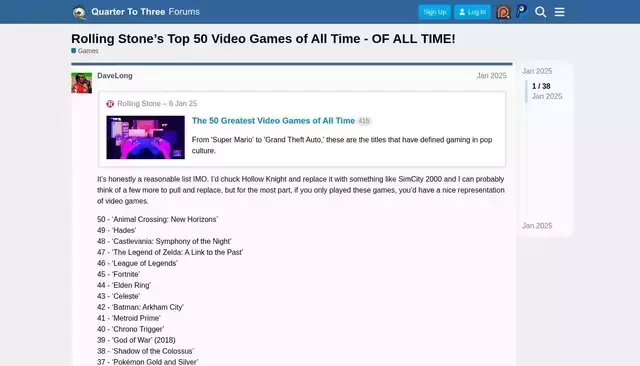 forum.quartertothree.com homepage screenshot