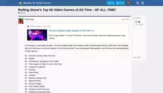 Quarter To Three Rolling Stone's Top 50 Video Games of All Time - OF ALL TIME! - Games - Quarter To Three Forums