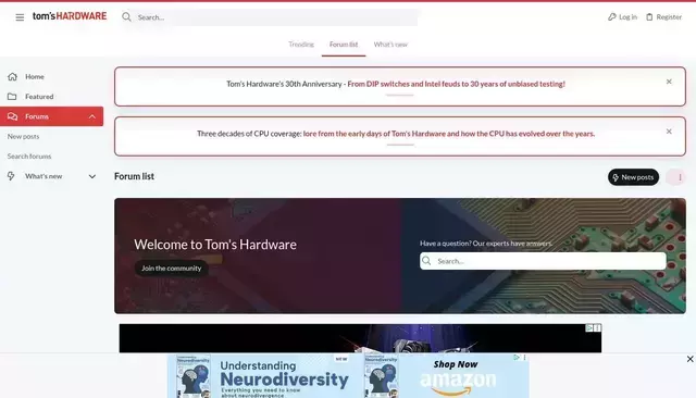 forums.tomshardware.com homepage screenshot