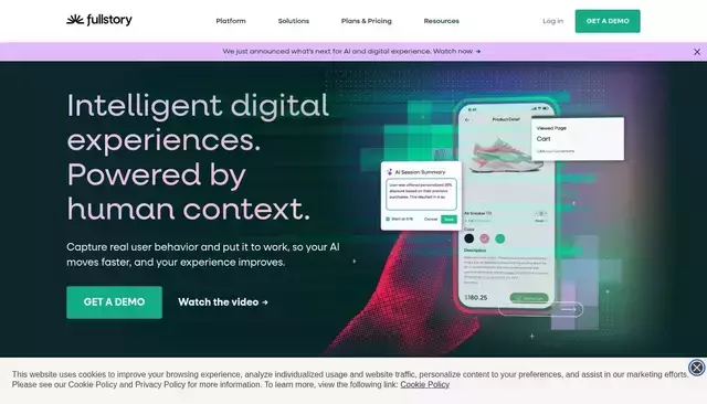 fullstory.com homepage screenshot