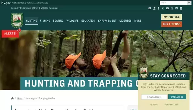 fw.ky.gov homepage screenshot