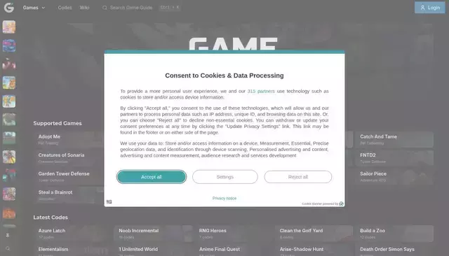 game.guide homepage screenshot