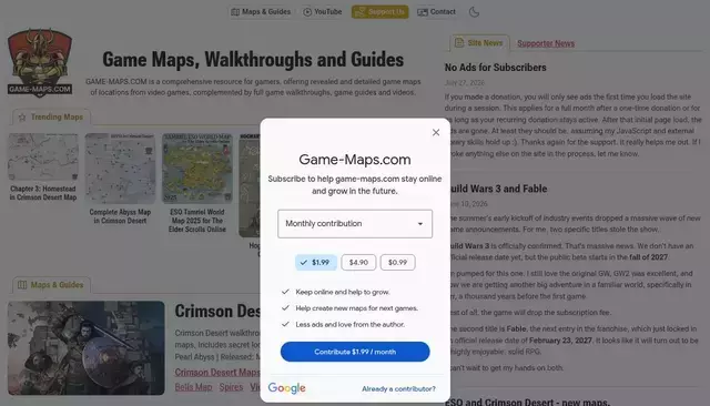 game-maps.com homepage screenshot