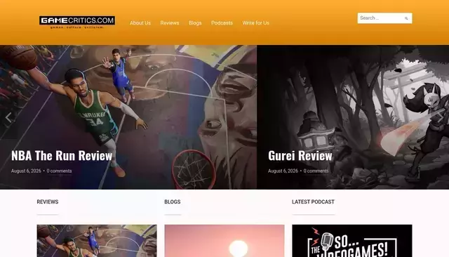 gamecritics.com homepage screenshot