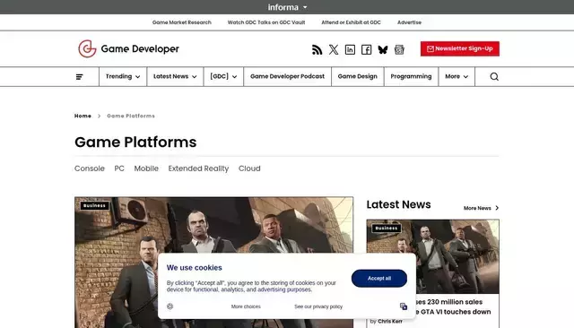 gamedeveloper.com homepage screenshot