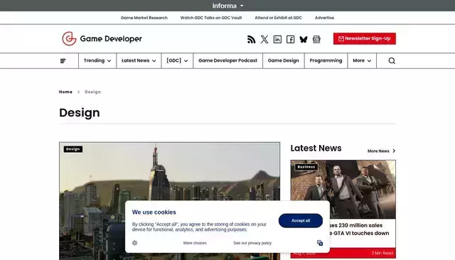 gamedeveloper.com homepage screenshot