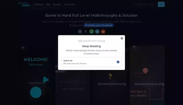 gameishard.org homepage screenshot