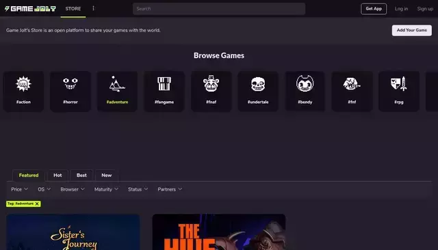 gamejolt.com homepage screenshot
