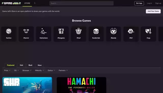 gamejolt.com homepage screenshot
