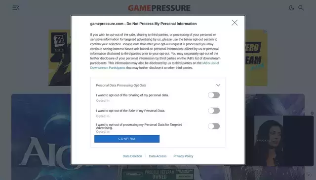 gamepressure.com homepage screenshot