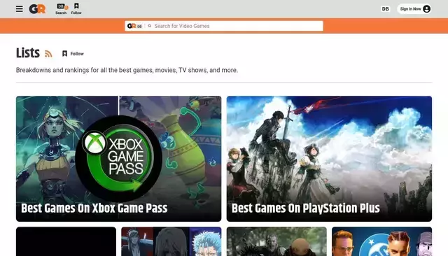gamerant.com homepage screenshot