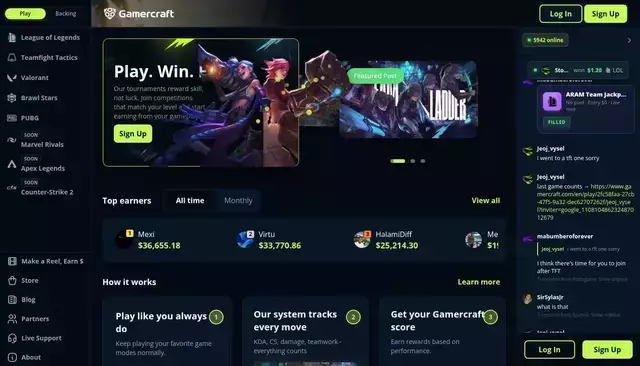gamercraft.com homepage screenshot