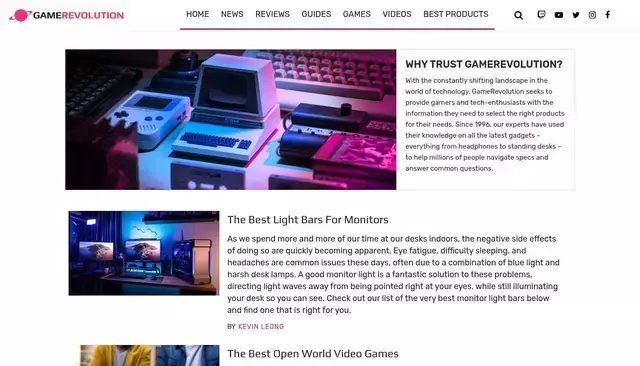 gamerevolution.com homepage screenshot