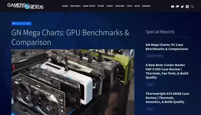 gamersnexus.net homepage screenshot