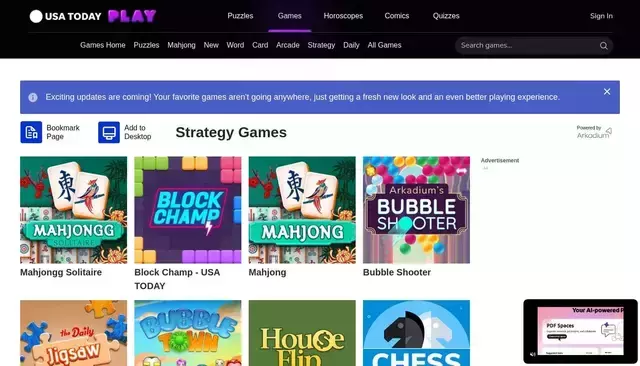 games.usatoday.com homepage screenshot