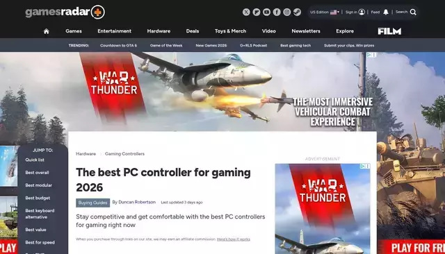 gamesradar.com homepage screenshot