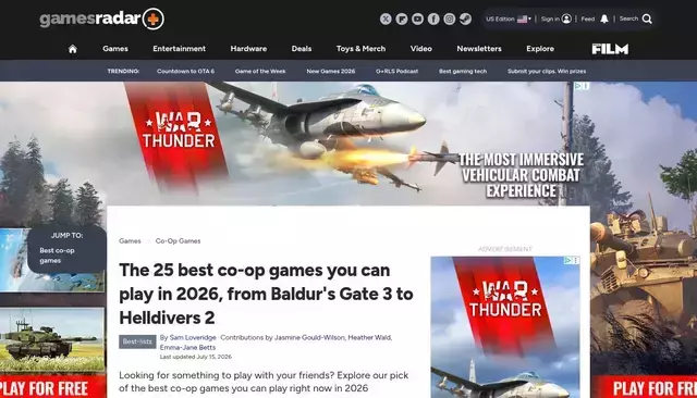 gamesradar.com homepage screenshot