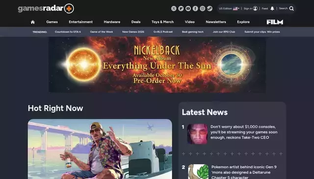 gamesradar.com homepage screenshot