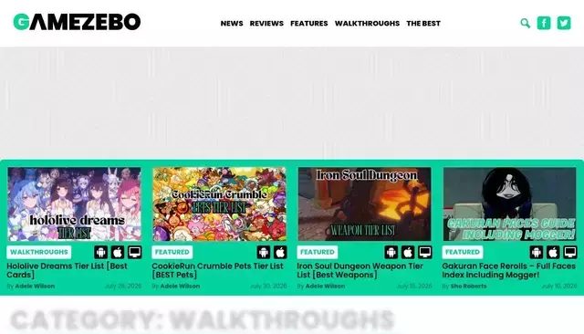 gamezebo.com homepage screenshot
