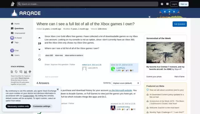 gaming.stackexchange.com homepage screenshot