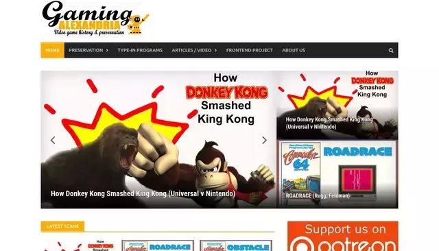 gamingalexandria.com homepage screenshot