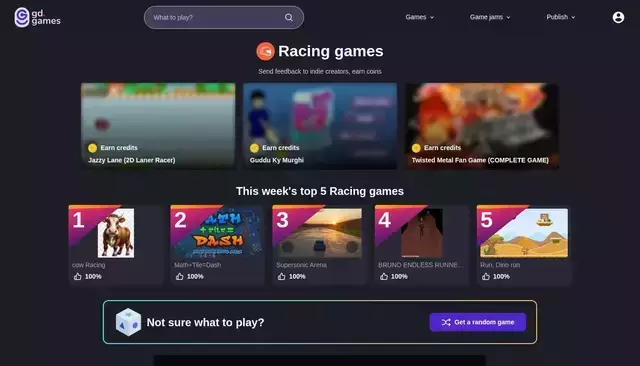gd.games homepage screenshot