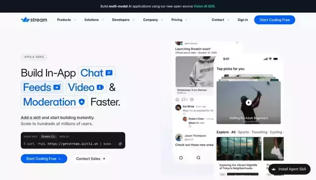 getstream.io homepage screenshot