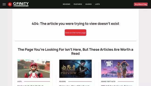gfinityesports.com homepage screenshot
