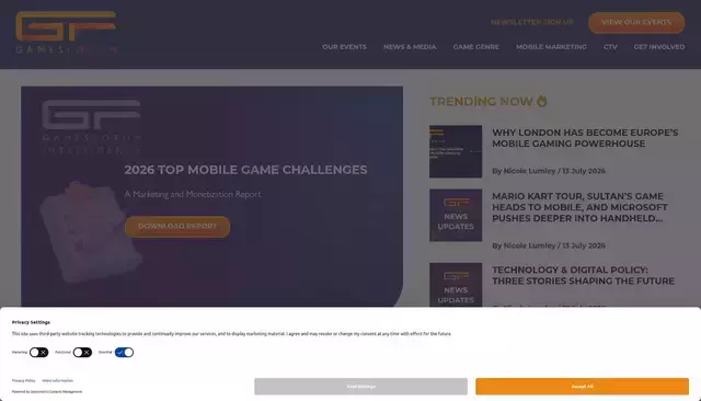 globalgamesforum.com homepage screenshot