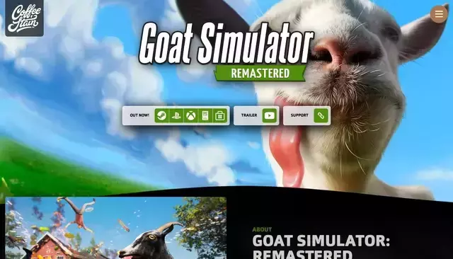 goat-simulator.com homepage screenshot