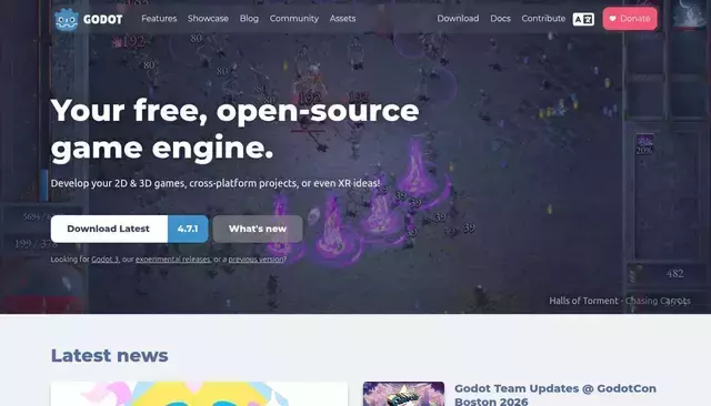 godotengine.org homepage screenshot