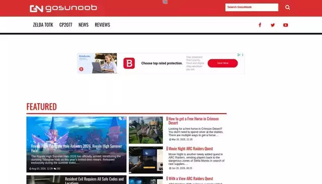 gosunoob.com homepage screenshot
