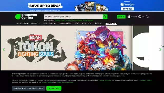greenmangaming.com homepage screenshot