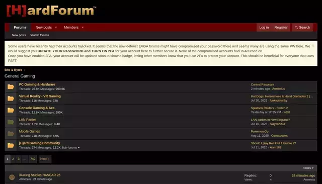 hardforum.com homepage screenshot