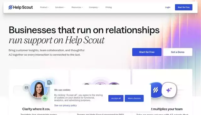 helpscout.com homepage screenshot