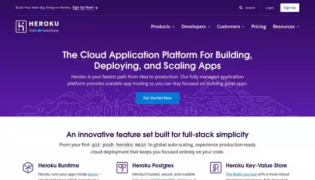 heroku.com homepage screenshot